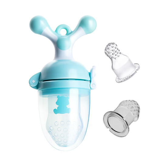 Little White Bear Bite Bite Food Feeder Fruit Bite Bag Baby Food Trainer Twilight Blue (Free mesh bag 6 months old - 1 piece | 6 months old - 2 pieces)