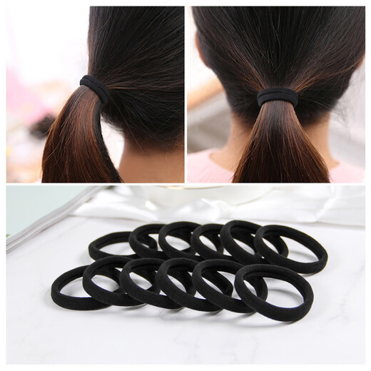 UPLUS Seamless Black Hair Tie Rubber Band Headband 100 High Elasticity Rubber Band Hair Accessories New Year Gift