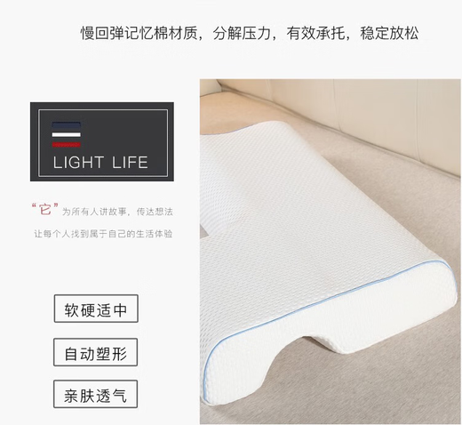 Nanjiren Home Textiles Doppelte Paar Kissen in integrierte Nicht-Druck-Hände und Anti-Druckarme und Nackenschutz Schlafgedächtnisschaum langsam Rückprallkissen
