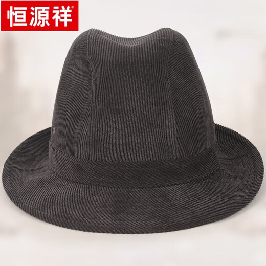 Hengyuanxiang älterer Hut Herren Winter im Freien Samthut Mode Jazz Hut im Freien Winterhut mittleren und älterer Top-Hut-Lichtkastanien L (58-60 cm)