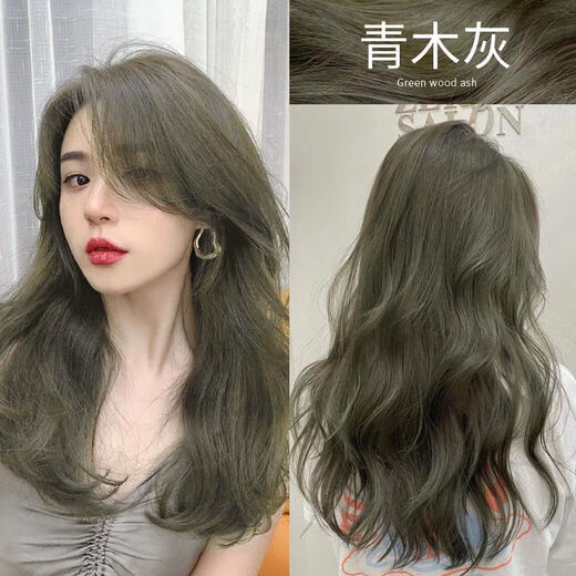 首品一步到位染膏染发剂自己染2022流行色植物学生男女专用染膏 672薄荷米棕（巨显白） 含双氧和全套工具
