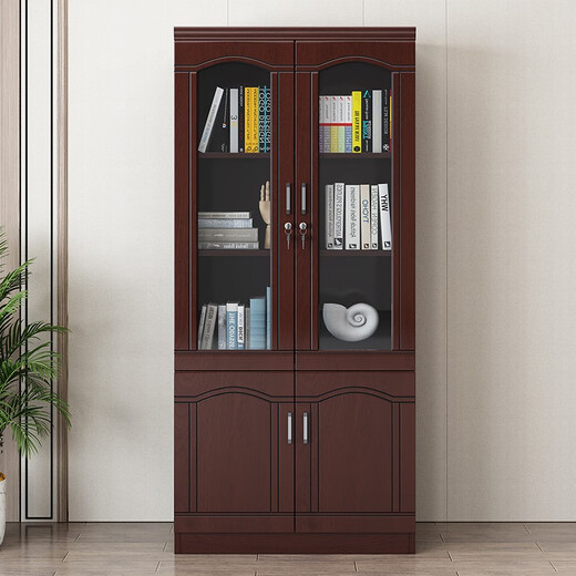 Miafei desk boss desk executive desk manager desk office desk president desk and chair combination Chinese office furniture 1.8 meters boss desk + boss chair + 4-door bookcase