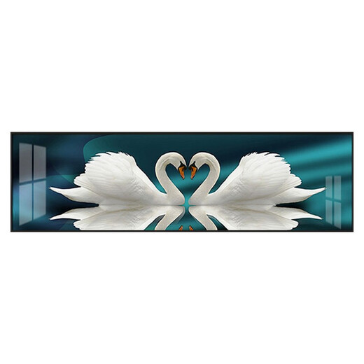 
Bifeng's bedroom bedside decorative painting 2025 new style master bedroom bedside background wall mural hanging painting modern simple wall painting swan Bifeng 829 150*40cm 12mm crystal film single pairing black edge