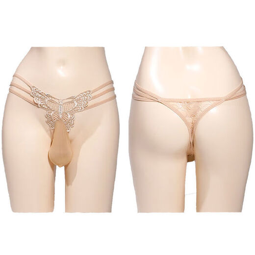 
Japanese sexy thong men's butterfly pattern sexy one-piece lace seductive underwear low waist large size sex toys Guiruo Rose Red Cover Opening [100-160Jin [Jin equals 0.5 kg]]