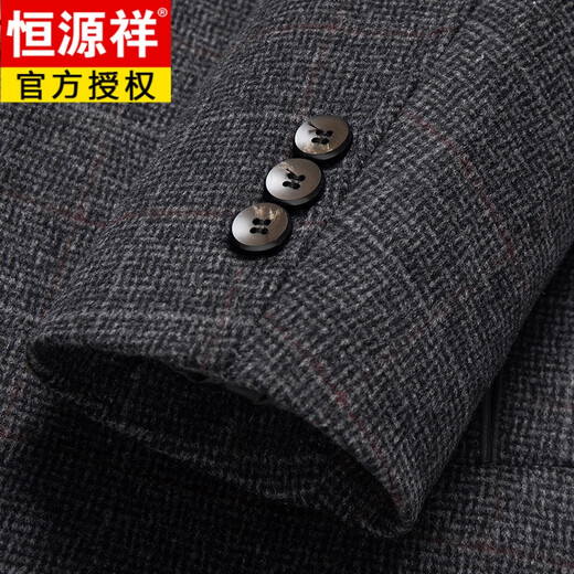 Hengyuanxiang doppelseitige Tweedjacke Herren-Revers-Wolljacke Herbst und Winter im mittleren Alter Daddys Anzug Einfacher, vielseitig dunkelgrau L 175 [Geeignet für 120-135 Jin [Jin ist gleich 0,5 kg]]