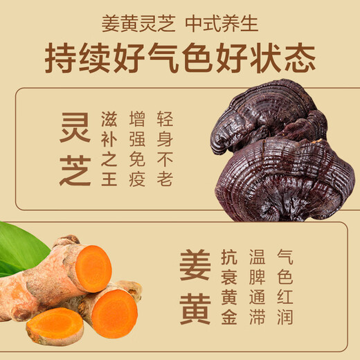Beiduan Turmeric Ganoderma lucidum spore powder capsule 30 tablets of broken wall Ganoderma lucidum spore powder Linzhi stayed up late and replenished Qi and blood surgery 1 bottle portable package