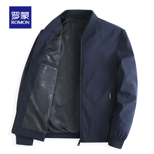 Romon ROMON brand high-end dad jacket loose casual 2022 spring and autumn baseball jacket middle-aged versatile men's top new product N9905 black 170