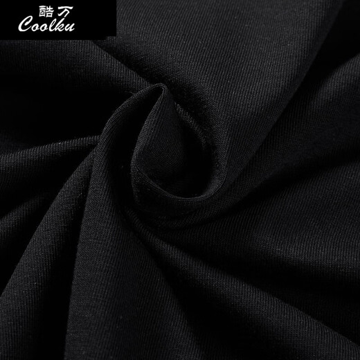 Coolku (Coolku) Large-sarge Männer gedrucktes kurzärmeliges T-Shirt für Männer mit Fett Plus-Größe losen Fett Mann Sommer großer T-Shirt-Trend T6174 Black M