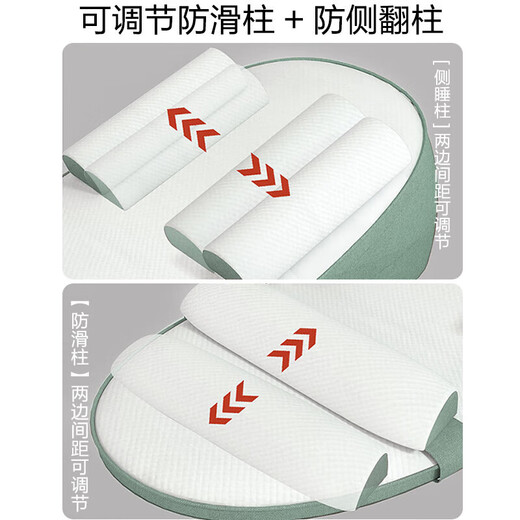 9i9 baby anti-vomiting slope cushion pillow newborn baby breastfeeding pillow auxiliary feeding pillow light oxygen green 0-36 months