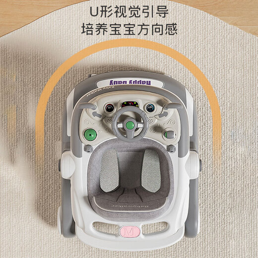 GELSA婴儿学步车防O型腿多功能防侧翻手推男女孩宝宝三合一助步车送礼 仙踪蓝【旗舰版】