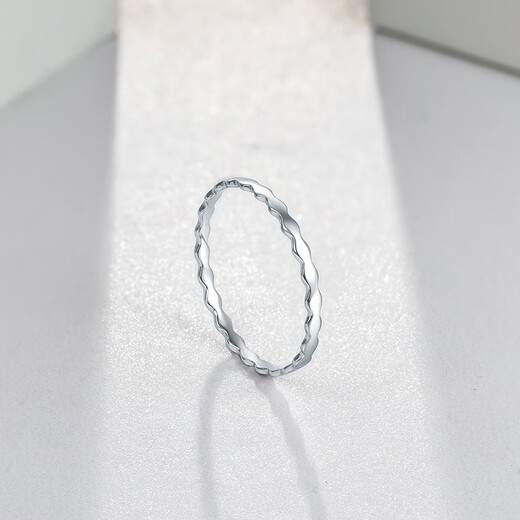 Saturday Fu PT950 platinum ring women's ripple ring PT013549 No. 11, about 0.91g birthday gift