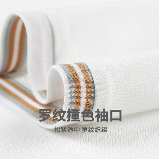 与狼共舞【含桑蚕丝】圆领短袖T恤男2025夏季新款刺绣凉感透气打底短t6623 本白803 XL (180)