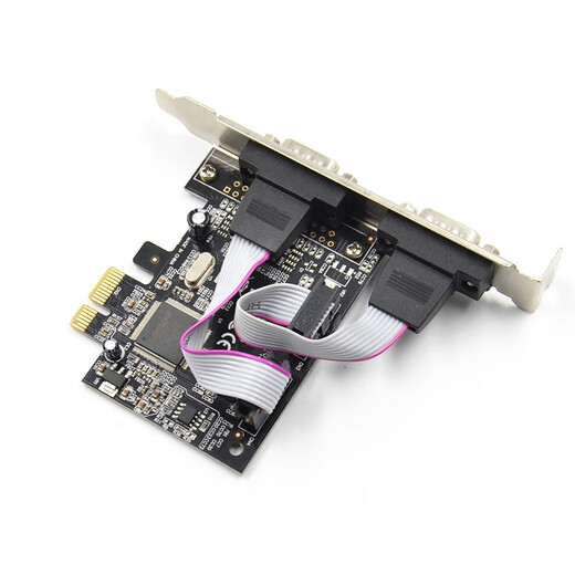 西社PCI-E转RS232串口并口组合扩展卡DB9针25针LTP控制卡原生COM口工业级芯片组扩展卡 PCI-E转双串口-MCS9901