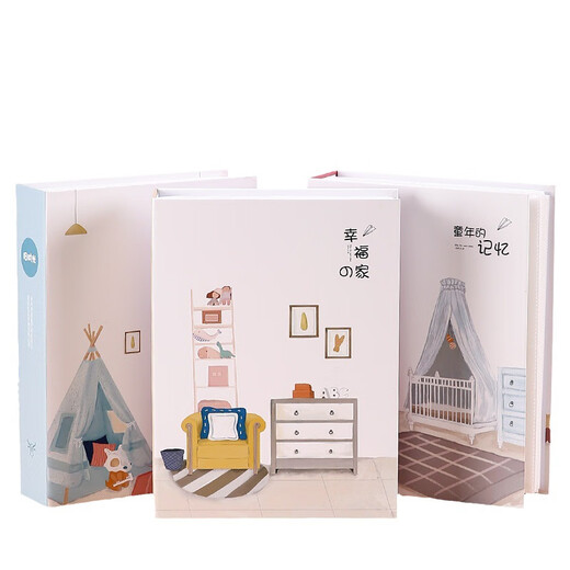 6-inch 200-piece family photo album, large-capacity photo plastic interstitial children's growth record album, baby diy storage album, couple travel record, good times - 6-inch, 200-piece