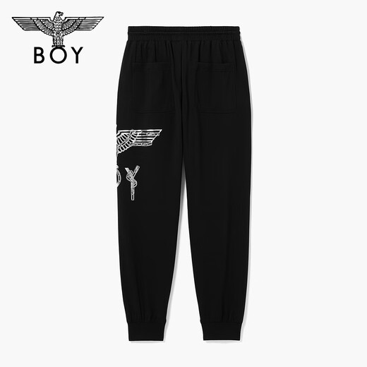 BOY LONDON trendy brand casual pants, unisex style, summer, light, fashionable, casual design, high street trousers N15005, black l