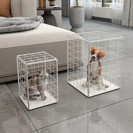 Cat Cage Home Super Large Free Space Cat Nest Dog Cage Puppy Cage Six Sides Portable Folding Pet Cage White 30*20*20cm 4Jin Jin is equal to about 0.5kg
