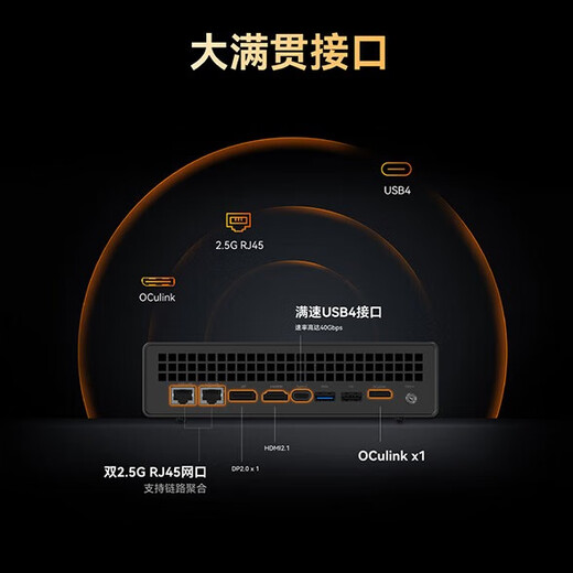 Mingfan Minisforum MS-A1 Puertos de red duales/Oculink/Soporte 9950X/9900X/8700G/7950X/7900X Mini computadora host/se puede agregar con gráficos independientes MS-A1 National Standard System + R9-9950X Grafics integrados integrados