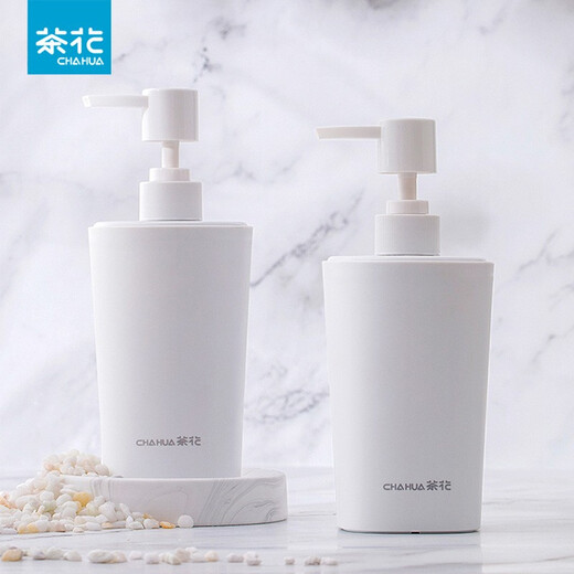 Camellia (CHAHUA) Shower Gel Dispensing Bottle Press-type Large Capacity Hotel and B&B Bathroom Shampoo Refilling Travel Portable Bottle Pure White 1