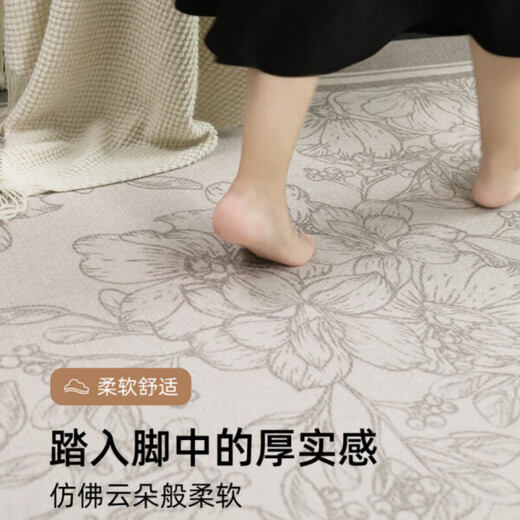 Fanmubo VANMBO carpet living room 2024 new French bedroom bedside blanket with no washing and erasable waterproof household room sofa floor mat thick Fuyun-16788 160cm*230cm