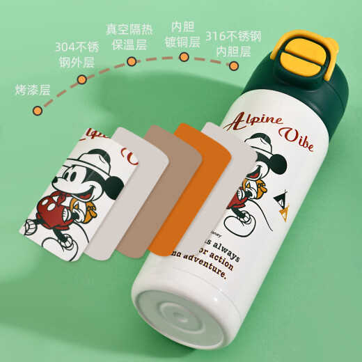 迪士尼儿童保温杯316不锈钢食品级小学生双饮俩用水壶水杯放书包保温壶 6296艾莎保温杯 520ml