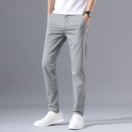 
BPZ casual pants men's summer thin elastic strap elastic trousers small feet pants fashionable slim pants men's pants 9118 khaki + 9118 light green 32 size suitable for weight 1355 Jin [Jin equals 0.5 kg]-145 Jin [Jin equals 0.5 kg]