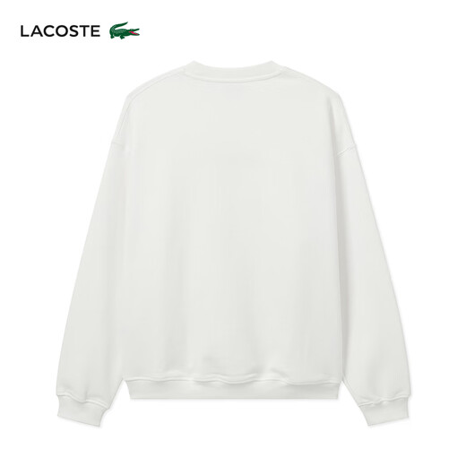 LACOSTE法国鳄鱼男装法国制造宽松版型棉质圆领套头运动卫衣|SH3878 70V/米白色 S 3