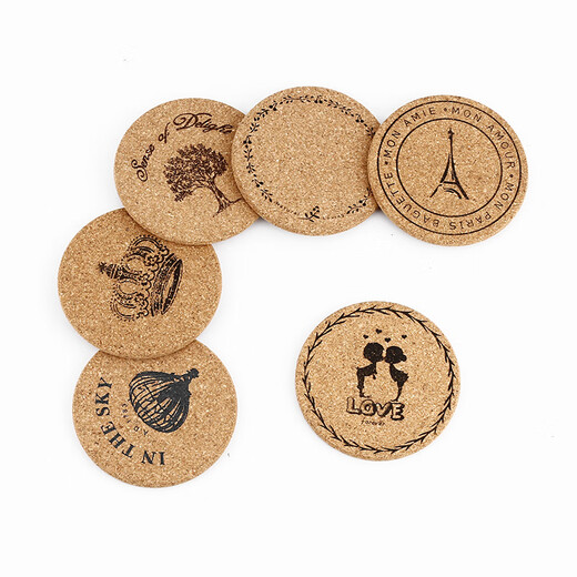 Craft beer coasters, whiskey glass coasters, cork non-slip absorbent coasters, bar cocktail coffee coasters, tea cup anti-scalding coasters, tree (2 pieces)