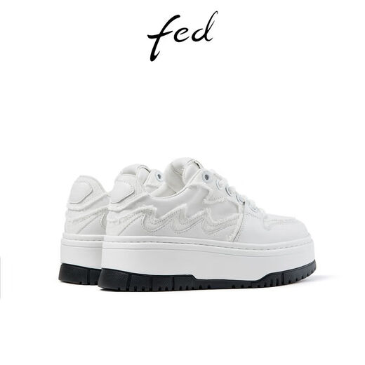 Fed Mall mismos zapatos blancos de suela gruesa Autumn Nuevos zapatos deportivos de cuero R0904-YAB679 Off-White 38