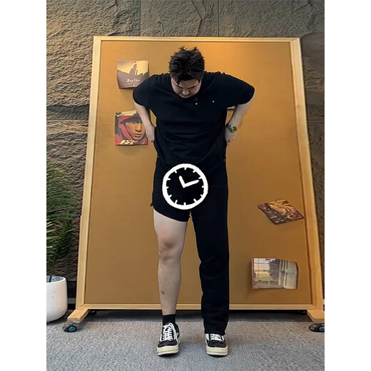Digada Monster Laboratory Scimitar Jeans Männer Frühling und Herbst schlank und ausgestattete Long Hosen Herren Hangle High-End-Hose DFFS-701 Black L [Vorgeschlagen 105-120jin [Jin gleich 0,5 kg]]
