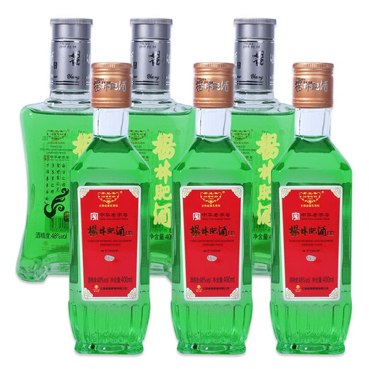 Yanglin fat wine, Lanqing/Suixin/Gin wine mix, Yunnan 48-degree green wine, New Year's goods, gift-delivery wine, prepared wine, dinner wine, Lanqing 400ml*6 bottles