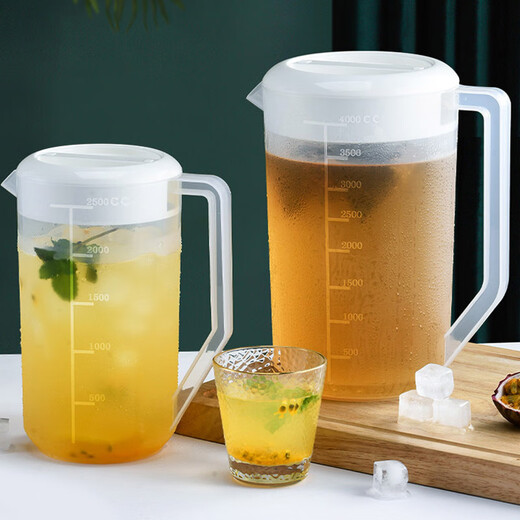 Fully suitable commercial cold kettle, cold kettle, plastic large-capacity cup with scale, household cold white kettle, juice kettle 2500ml