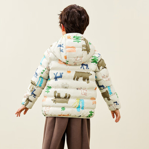 Mini Bala Waterproof and Breathable Warm Hooded Three-Proof Warm Children's Down Jacket for Boys and Girls New Autumn and Winter 2025 White and Purple Tone White Duck Down-1000+ Cleanliness 120 Down Filling Capacity 46.4g