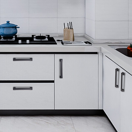 Preda Kabinettstür-Handle moderne einfache schwarze Schrankgarderobe verlängerte Türgriffe Schublade Einloch Haushalt Hardware Griff 6225b-64 mattschwarz