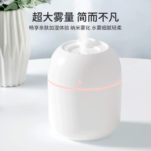 Behe Mini Humidifier Bedroom Home Office Desktop Car Low Noise Water Adding Small USB Air Humidifier Water Drop White Plug-in Model