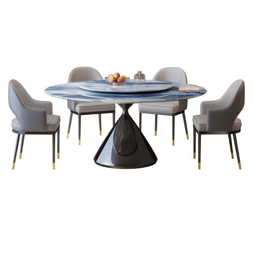 Yunfu Dining Table Home Dining Table Chair Combination Light luxury Big Round Dining Table Dining Table 1047# Super Crystal 1.5m Single Dining Table
