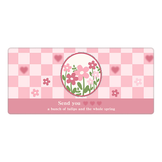 Ruqinlian Girls Heart Mouse Pad Extra Large Cute Simple Girls Pink Forest Office Computer Keyboard Pad Study Table 9892 Garden 600mm*300mm*2mm