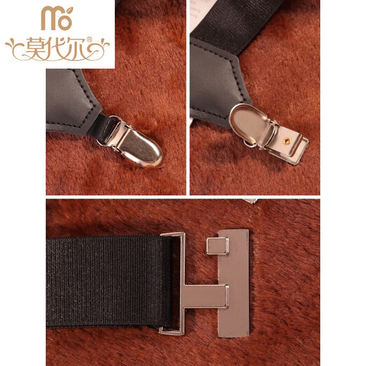 Modal non-slip sock clip with leg ring garter belt European and American trendy formal wear unisex metal clip shirt black and white stockings 1 pair of black sock clip classic frosted