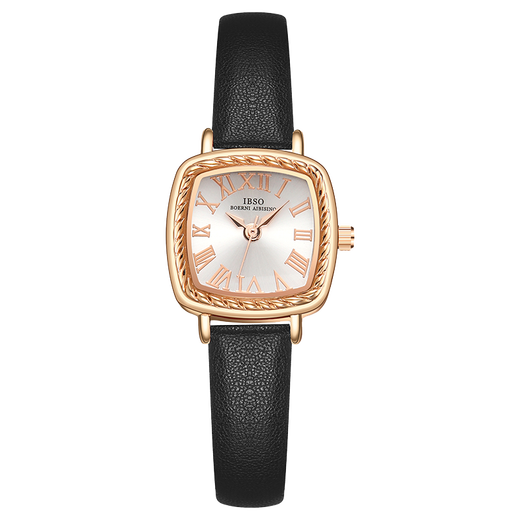 Audemars Pixar (IBSO) new watch for women simple temperament quartz watch women's watch waterproof small square watch female watch student watch for girlfriend 9226 rose gold-red belt [imported movement]