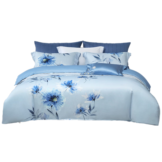 Mengjie Home Textiles Bed Four-piece Set Pure Cotton Bedding Cover Bedding Cover Bedding Kit 4-piece Set Chuchen Huayi Bedsheets (Quit cover 248*248cm)