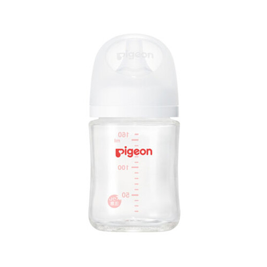 贝亲（Pigeon）婴儿宝宝玻璃奶瓶 防胀气奶瓶 第3代 宽口径自带奶嘴SS号160ml