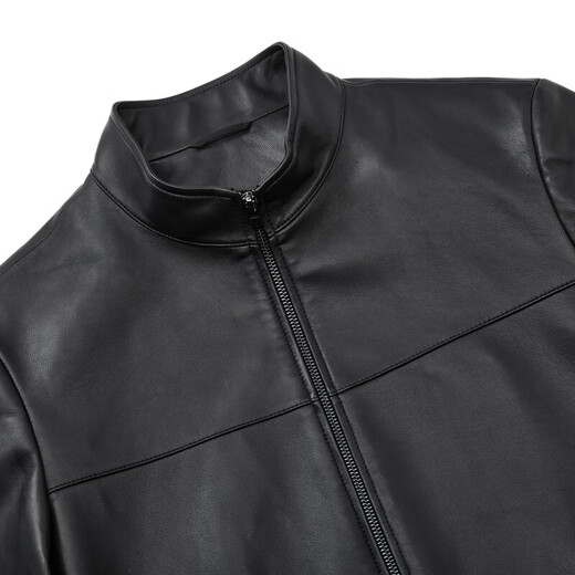 Jiumuwang leather jacket, genuine leather jacket for men [100% sheepskin] 24 autumn and winter new slim business casual leather jacket, slim version + black + AN1DV41717 2XL 185/104A