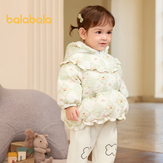 
Balabala baby flower version down jacket for girls winter short jacket warm 2024 sweet and fashionable 208424107010