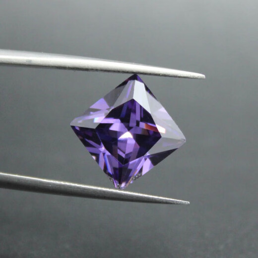 DL 1998 Chinese Valentine's Day gift zircon purple diamond loose stone princess square purple diamond cut ring 2X2mm