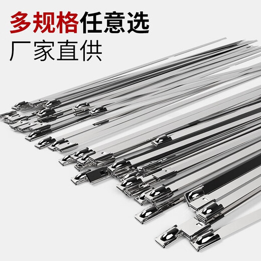 Attache de câble autobloquante en acier inoxydable 304, attache de câble, attache de câble extérieure résistante à la corrosion, résistante aux hautes et basses températures, boucle en métal 7,9*300mm, 20 pièces OT3291