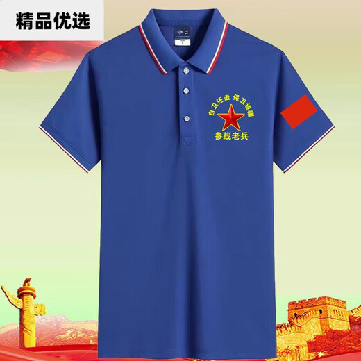 CEENIU可定制中国字样爱国t恤参战军八一聚会衣服纪念衫翻领短款 墨绿色纪念款 687 M 95-110斤
