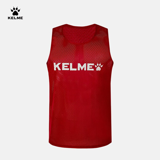 
KELME/Karme football uniforms against training vest group buying fitness team uniforms team uniforms knitted sleeveless T-shirt red and white (XL) code