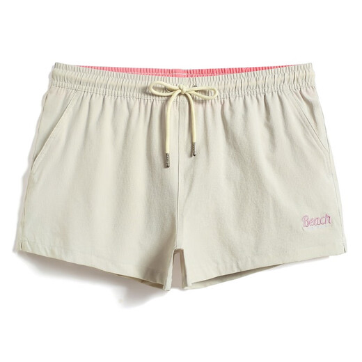 GAILANG Summer Triangle Lined Beach Pants Men's Quick-drying Three-Point Sports Shorts Anti-Embarrassing Swimming Pants Running Pants Light Khaki L