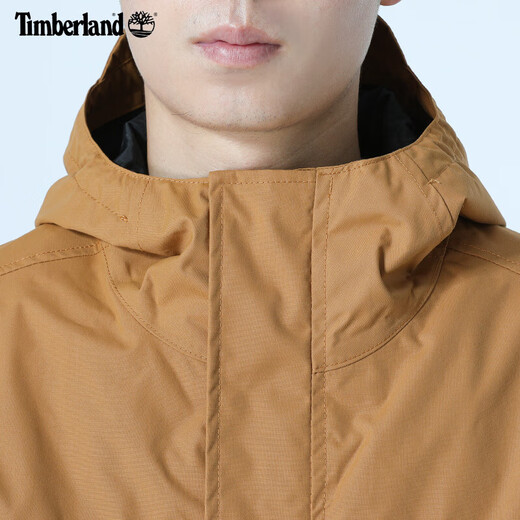 Timberland添柏岚冲锋衣男秋冬户外徒步登山外套防风工装连帽硬壳夹克A695W A695WP47/小麦色/新款刺绣标 XS/165