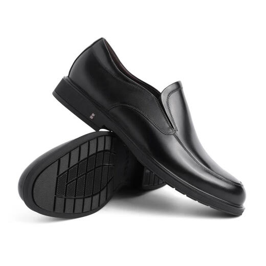 Belle black formal leather shoes men's cowhide business slip-on wedding shoes B3GK7CM1 black 39 (245mm)