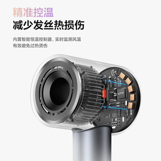 Schmeiler 110v hair dryer, American standard plug hair dryer, for studying abroad in the United States, Canada and Japan, three-speed wind power, negative ion hair care, digital temperature display, high-speed hair dryer, starry sky gray, for the United States, portable